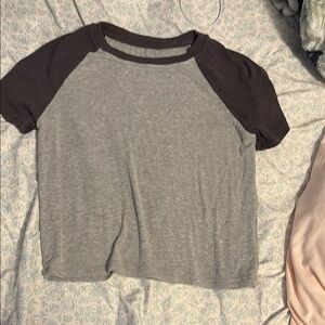 Gray and Black Kids Raglan T-Shirt